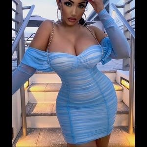 Baby blue fashion nova dress